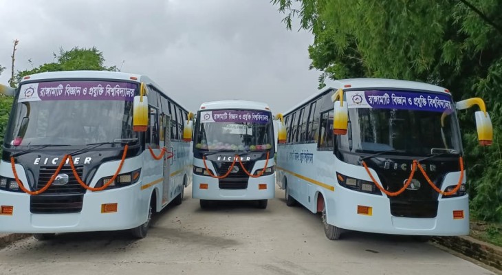 রাবিপ্রবিতে নতুন তিনটি মিনিবাসের উদ্বোধন